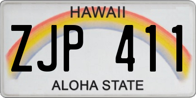 HI license plate ZJP411