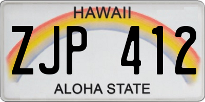 HI license plate ZJP412