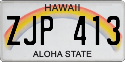 HI license plate ZJP413