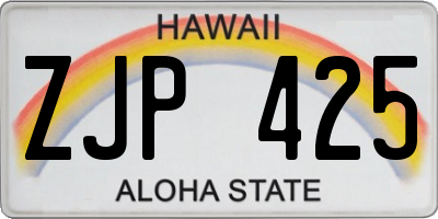 HI license plate ZJP425