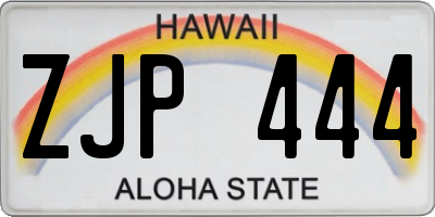 HI license plate ZJP444