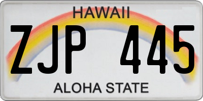 HI license plate ZJP445