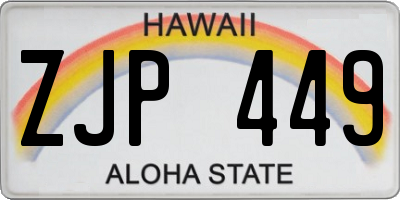 HI license plate ZJP449