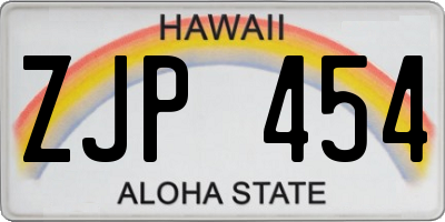 HI license plate ZJP454