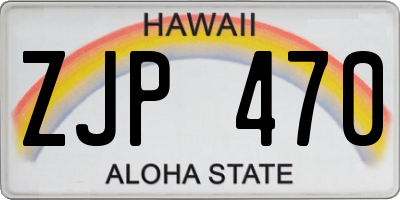 HI license plate ZJP470