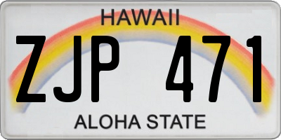 HI license plate ZJP471