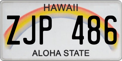 HI license plate ZJP486