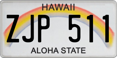 HI license plate ZJP511