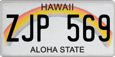 HI license plate ZJP569