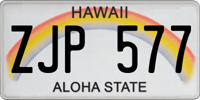 HI license plate ZJP577
