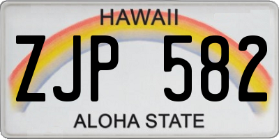 HI license plate ZJP582