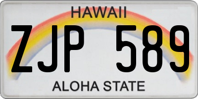 HI license plate ZJP589
