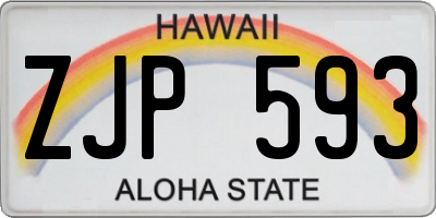 HI license plate ZJP593