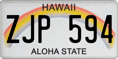 HI license plate ZJP594