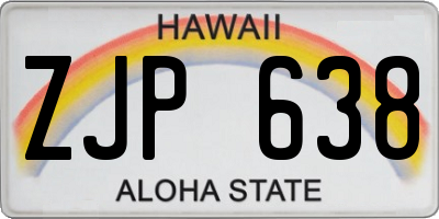 HI license plate ZJP638