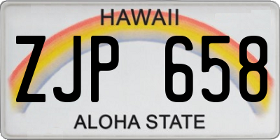 HI license plate ZJP658