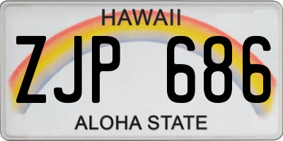 HI license plate ZJP686