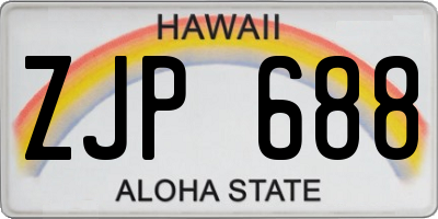 HI license plate ZJP688