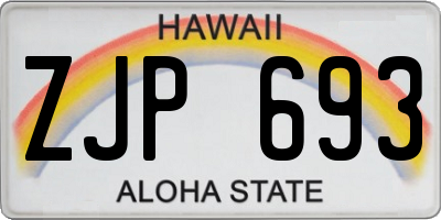 HI license plate ZJP693