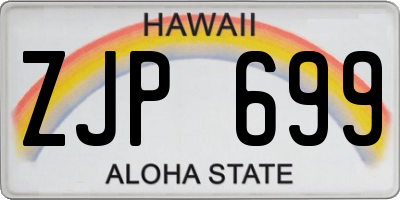 HI license plate ZJP699