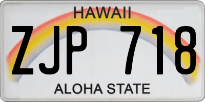 HI license plate ZJP718