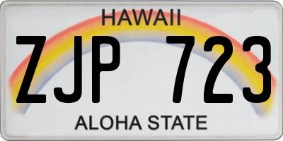 HI license plate ZJP723