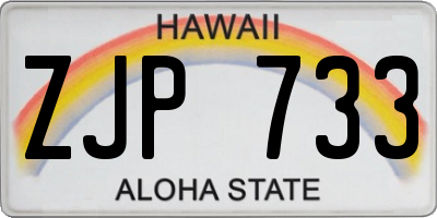 HI license plate ZJP733