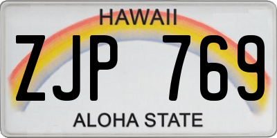 HI license plate ZJP769