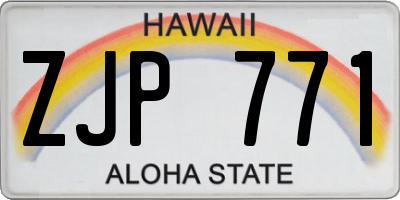HI license plate ZJP771