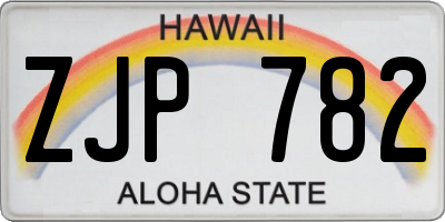 HI license plate ZJP782