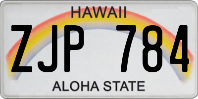 HI license plate ZJP784