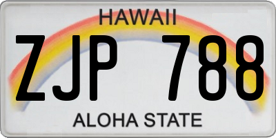 HI license plate ZJP788