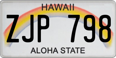 HI license plate ZJP798