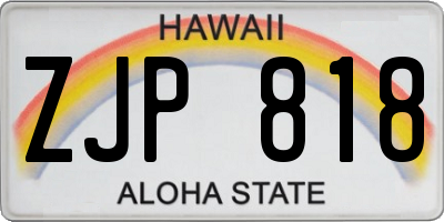 HI license plate ZJP818