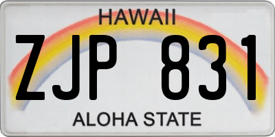HI license plate ZJP831