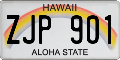HI license plate ZJP901