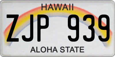 HI license plate ZJP939