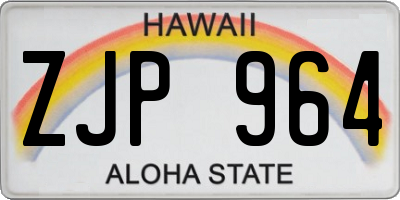 HI license plate ZJP964