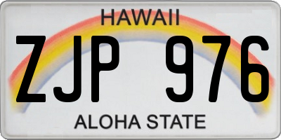 HI license plate ZJP976