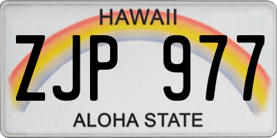 HI license plate ZJP977