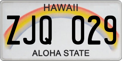 HI license plate ZJQ029