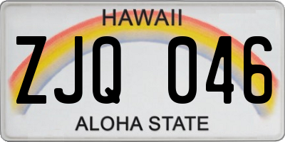HI license plate ZJQ046