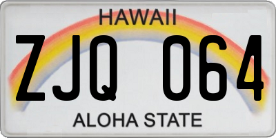 HI license plate ZJQ064