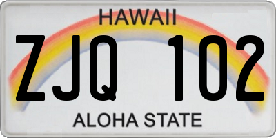HI license plate ZJQ102