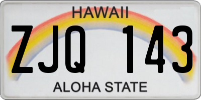 HI license plate ZJQ143