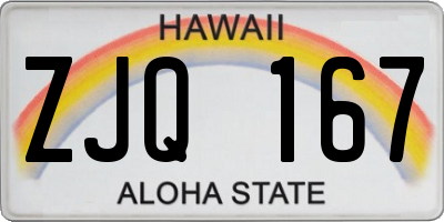 HI license plate ZJQ167