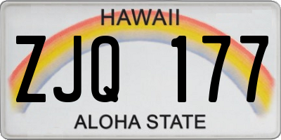 HI license plate ZJQ177
