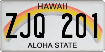 HI license plate ZJQ201