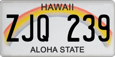 HI license plate ZJQ239