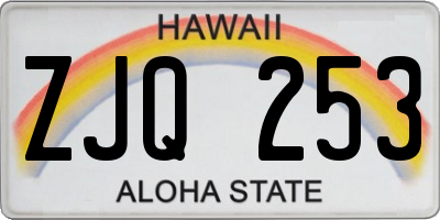HI license plate ZJQ253